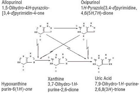Oxipurinol: alloxanthine, Oxyprim, oxypurinol .